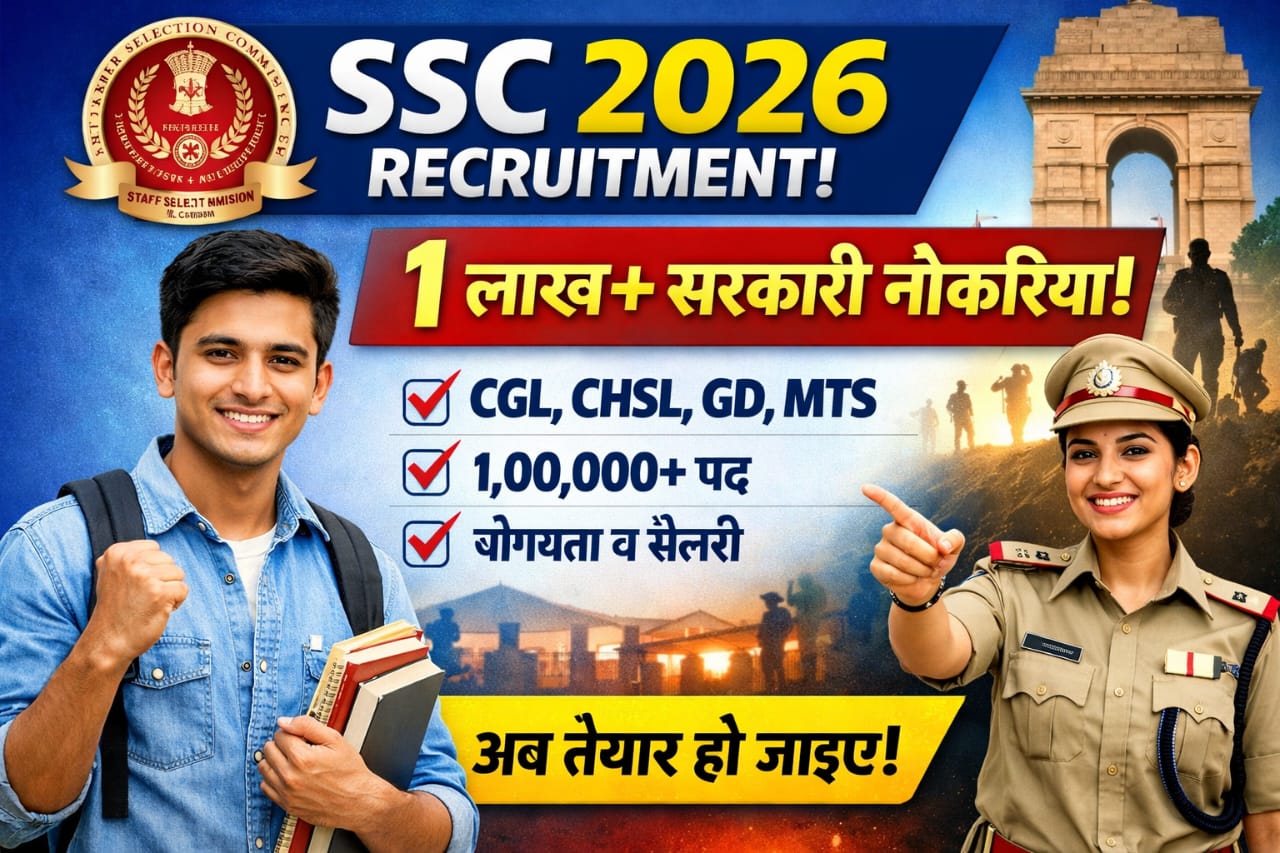 SSC 2026 Recruitment: SSC Calendar 2026 जारी |1 लाख+ पदों पर बंपर भर्ती