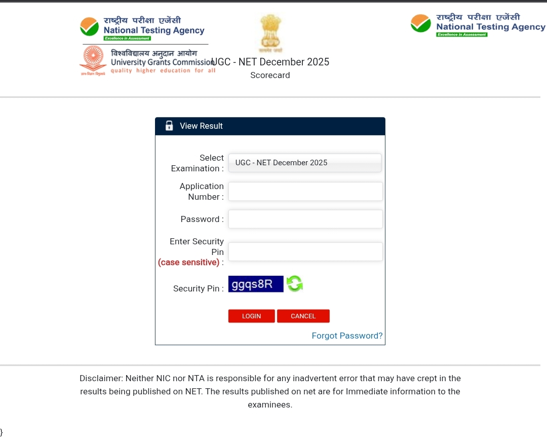 UGC NET December 2025 Result Out – ऐसे करे चेक ,महत्वपूर्ण अपडेट और विवरण