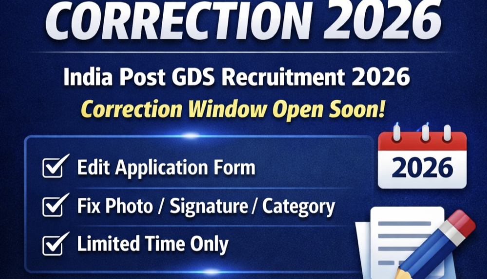 India Post GDS Recruitment 2026: Correction Window Date, Direct Link & Full Details In Hindi